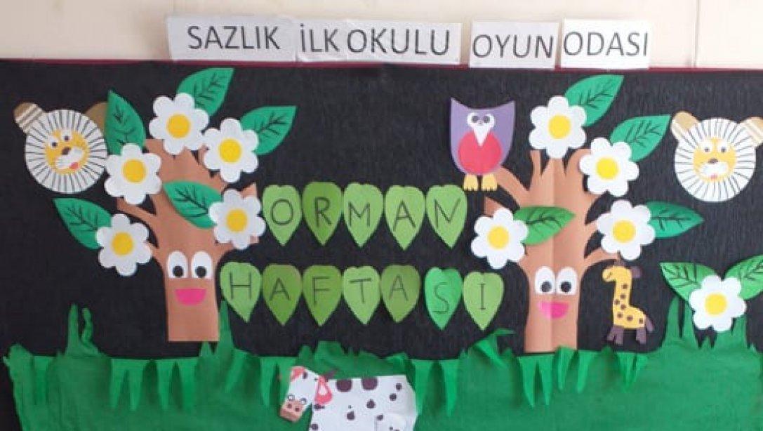 Sazlık İlkokulu Çocuk Oyun Odası Kursu Orman Haftası Etkinliği